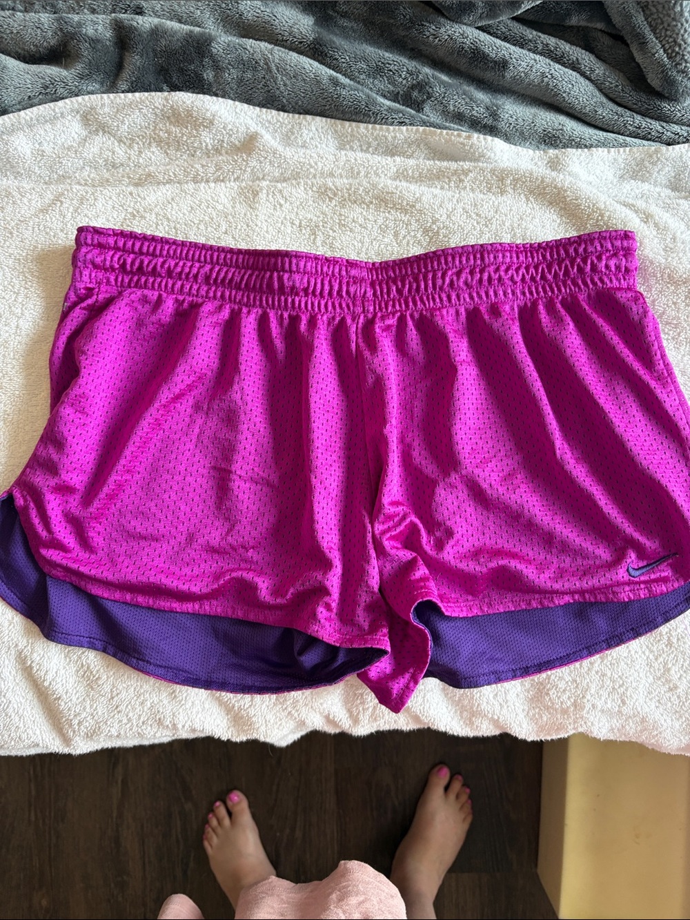 Nike Magenta and Purple Running Shorts